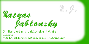 matyas jablonsky business card