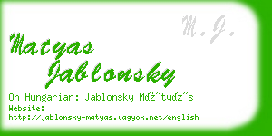 matyas jablonsky business card